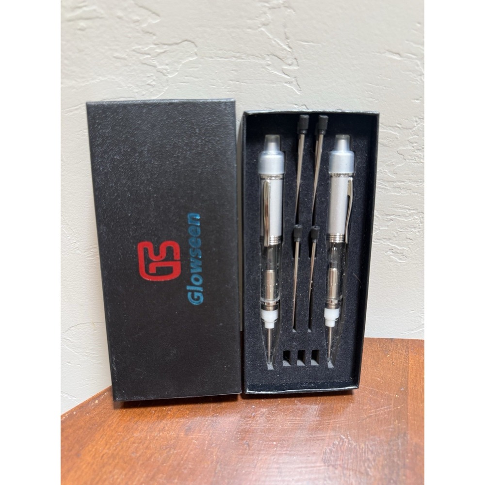 GS GLOWSEEN LED Light Up Pen, Lighted Pen Pack of 2 Red Glows Boxed
